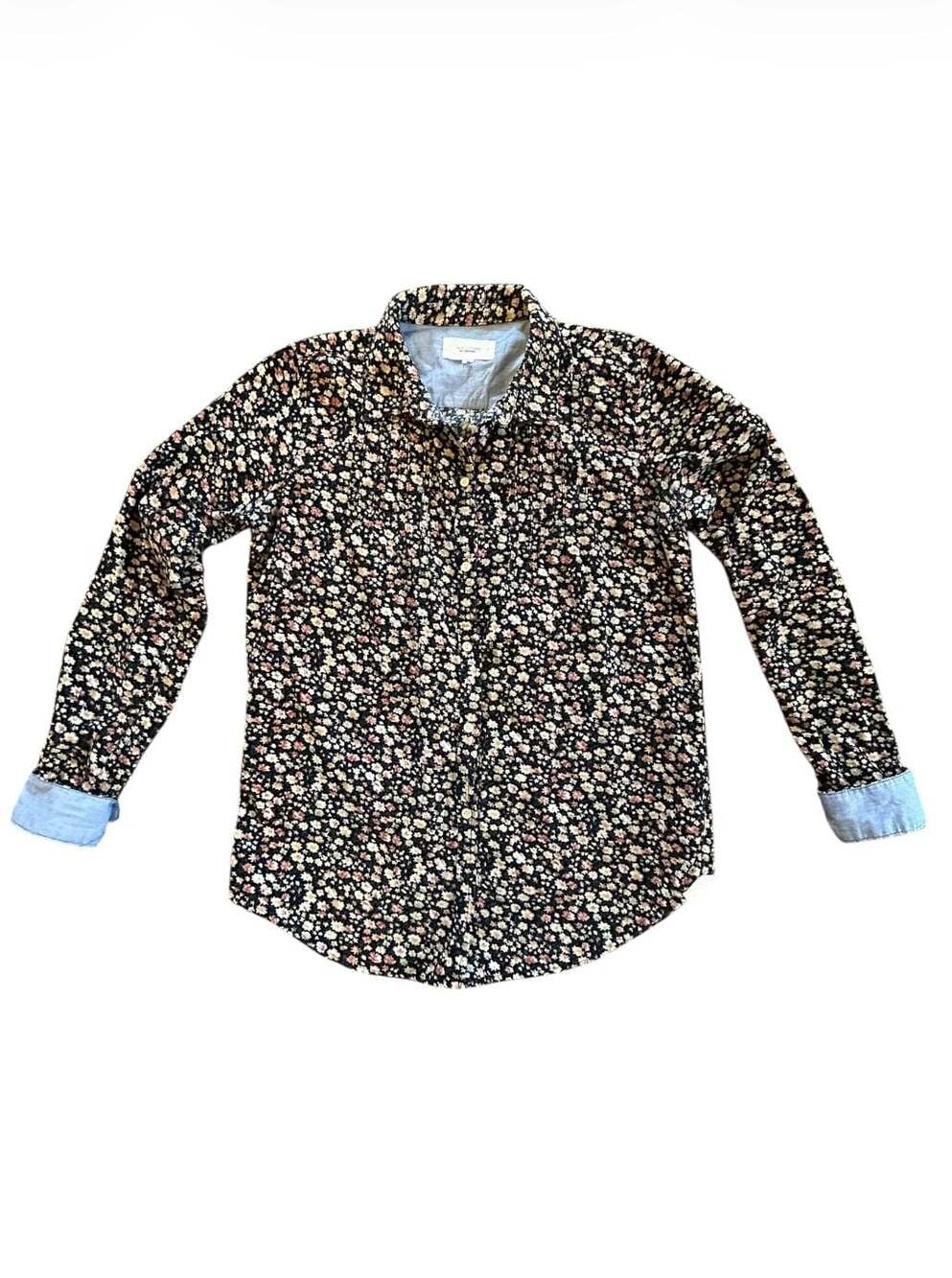 Trovata Birds of Paradise Blouse Size S Button Down Corduroy Floral Blouse Top